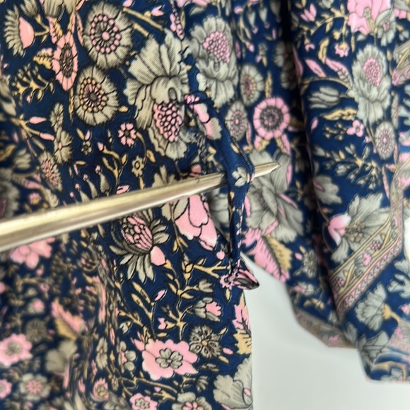 Floral Print Kimono Style Open Front Cardigan Dress - Picture 6 of 8